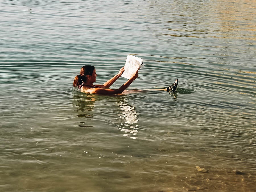floating in the dead sea