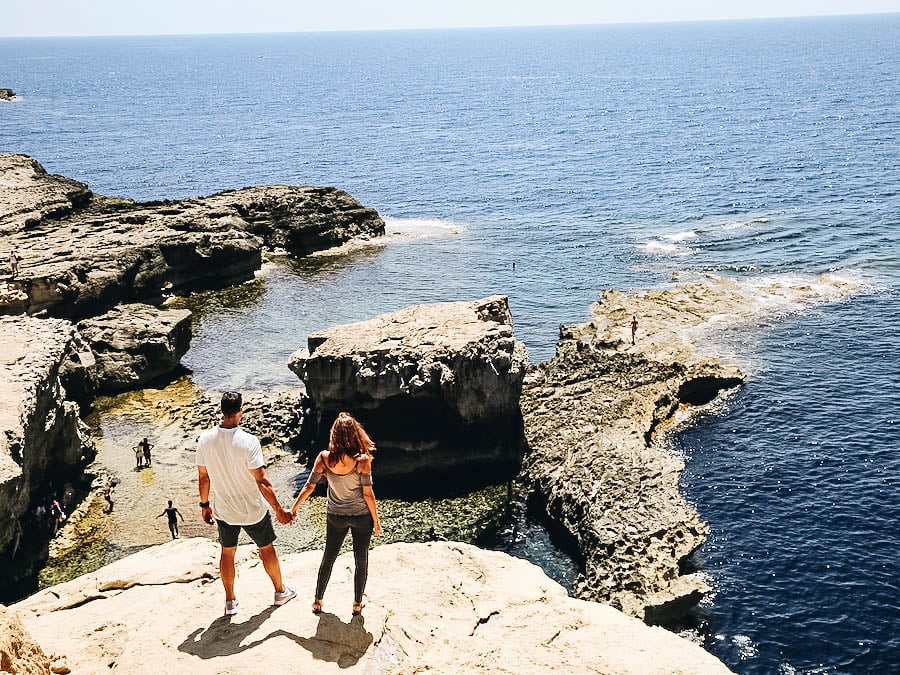 Annette and Peter in Dwejra Bay Malta