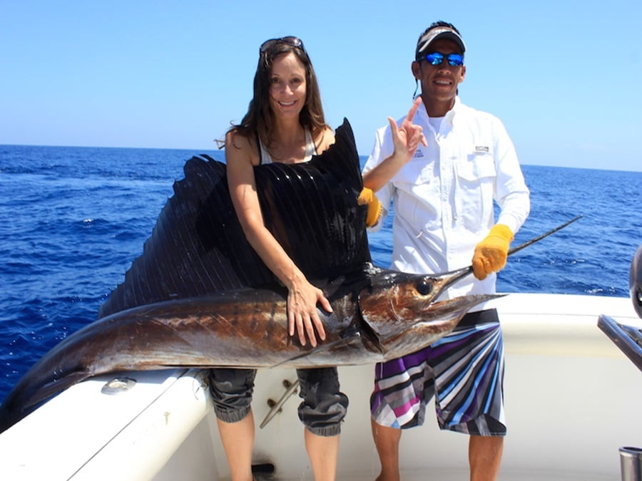 Annette White Sailfishing in Guatemala